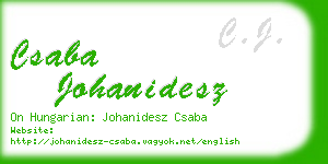 csaba johanidesz business card